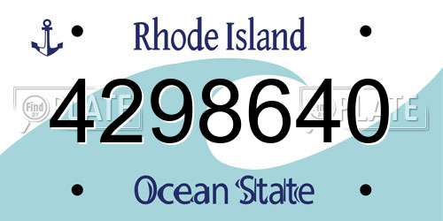 4298640 Rhode Island License Plate