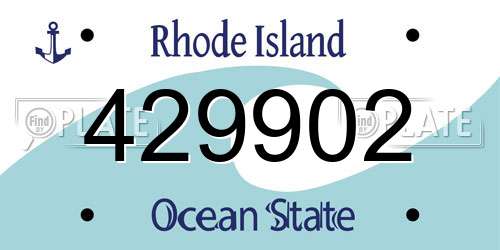 429902 Rhode Island License Plate