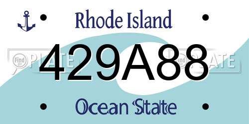 429A88 Rhode Island License Plate