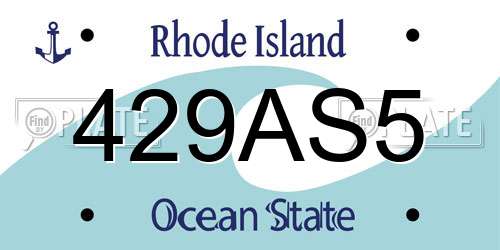 429AS5 Rhode Island License Plate