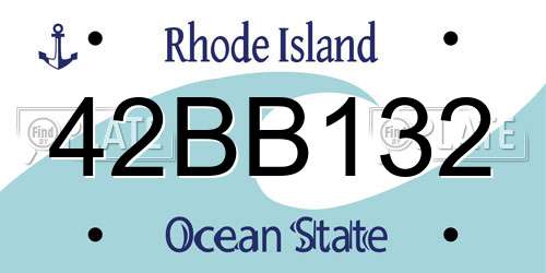 42BB132 Rhode Island License Plate