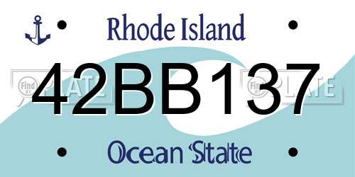 42BB137 Rhode Island License Plate