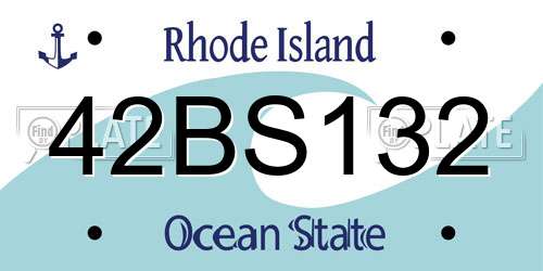 42BS132 Rhode Island License Plate