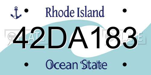 42DA183 Rhode Island License Plate
