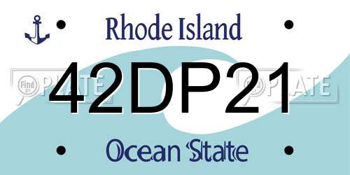 42DP21 Rhode Island License Plate