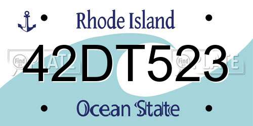 42DT523 Rhode Island License Plate