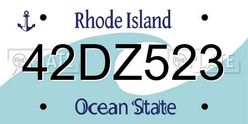 42DZ523 Rhode Island License Plate