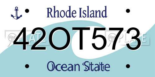 42OT573 Rhode Island License Plate