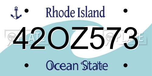 42OZ573 Rhode Island License Plate