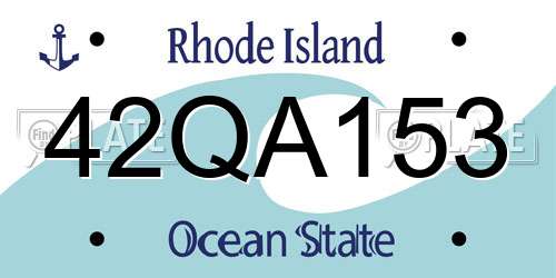 42QA153 Rhode Island License Plate