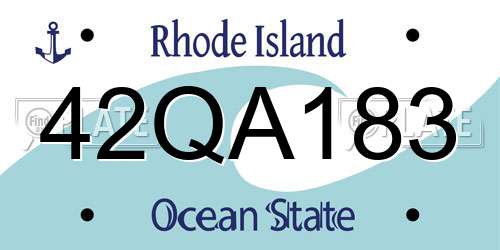 42QA183 Rhode Island License Plate