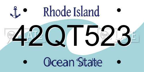 42QT523 Rhode Island License Plate