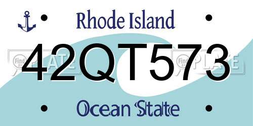 42QT573 Rhode Island License Plate