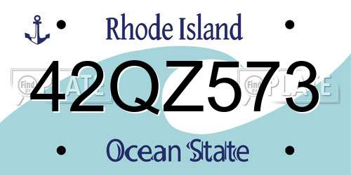 42QZ573 Rhode Island License Plate
