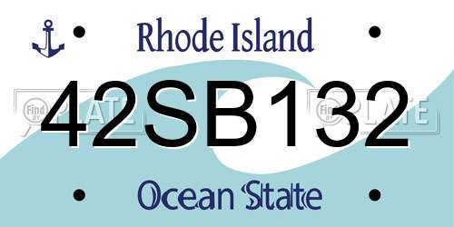 42SB132 Rhode Island License Plate