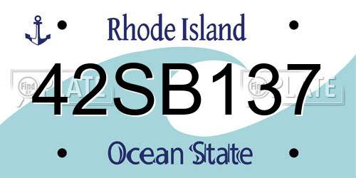 42SB137 Rhode Island License Plate