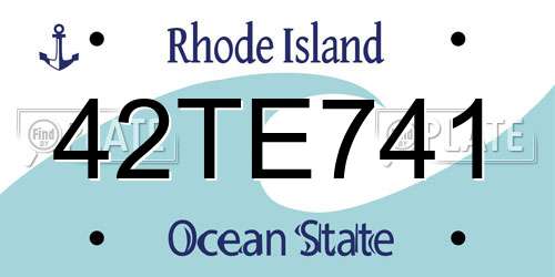 42TE741 Rhode Island License Plate