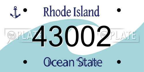 43002 Rhode Island License Plate