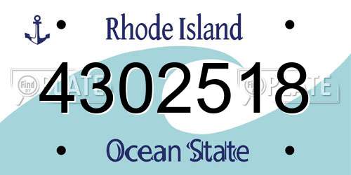 4302518 Rhode Island License Plate