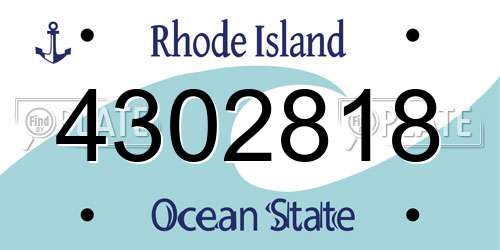 4302818 Rhode Island License Plate