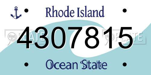 4307815 Rhode Island License Plate