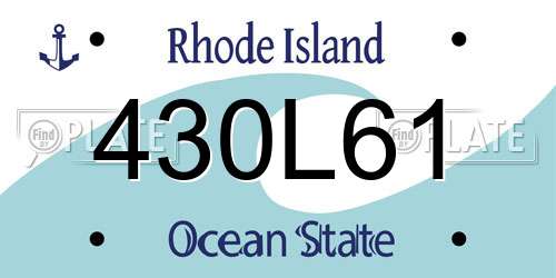430L61 Rhode Island License Plate