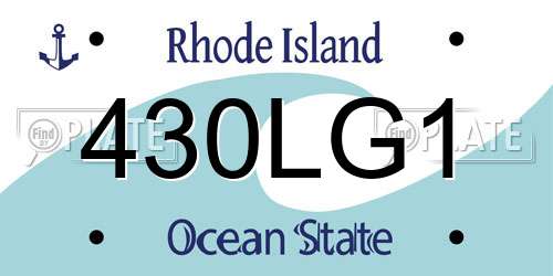 430LG1 Rhode Island License Plate