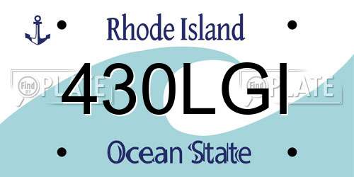 430LGI Rhode Island License Plate