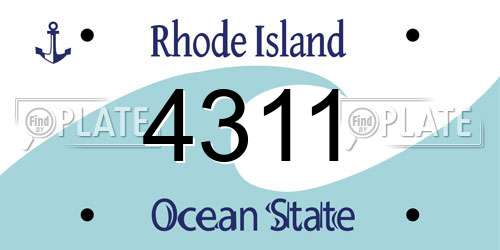 4311 Rhode Island License Plate