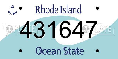 431647 Rhode Island License Plate
