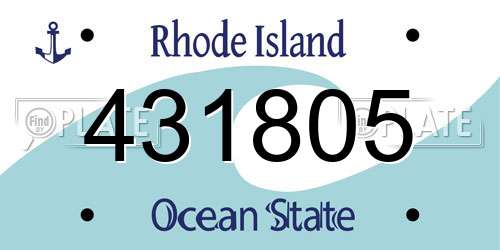 431805 Rhode Island License Plate