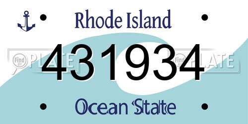 431934 Rhode Island License Plate