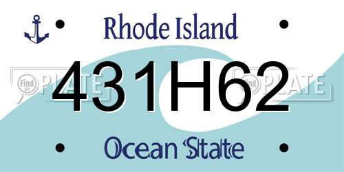 431H62 Rhode Island License Plate