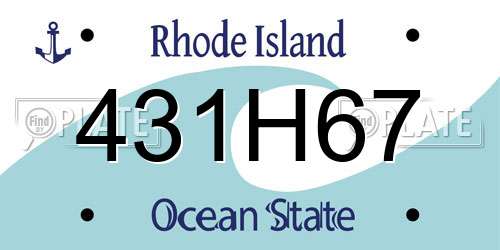 431H67 Rhode Island License Plate