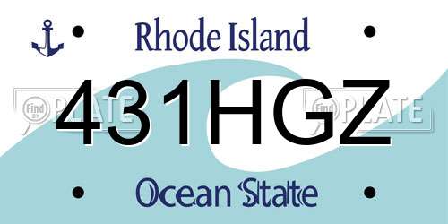 431HGZ Rhode Island License Plate