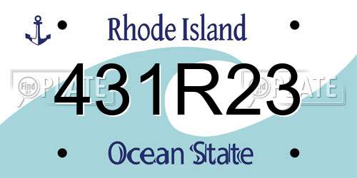 431R23 Rhode Island License Plate
