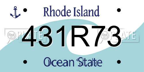 431R73 Rhode Island License Plate