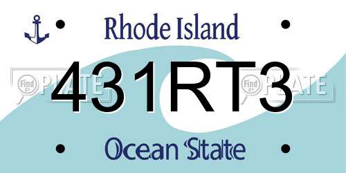 431RT3 Rhode Island License Plate