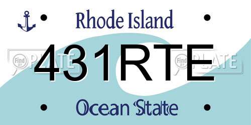 431RTE Rhode Island License Plate