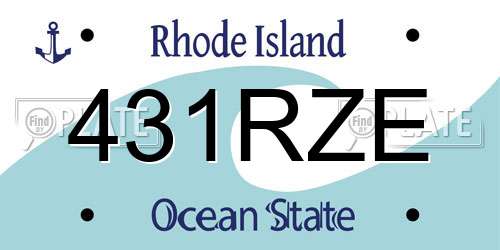 431RZE Rhode Island License Plate