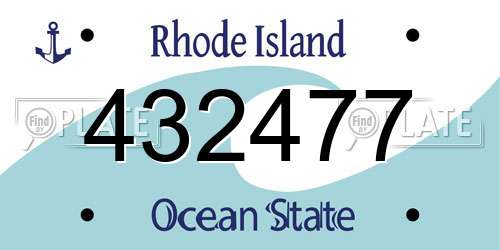 432477 Rhode Island License Plate