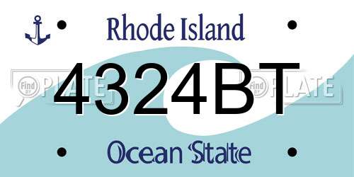 4324BT Rhode Island License Plate