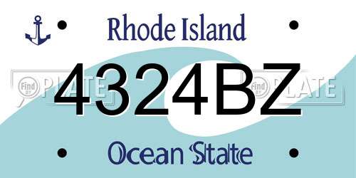 4324BZ Rhode Island License Plate