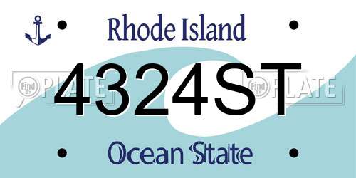 4324ST Rhode Island License Plate
