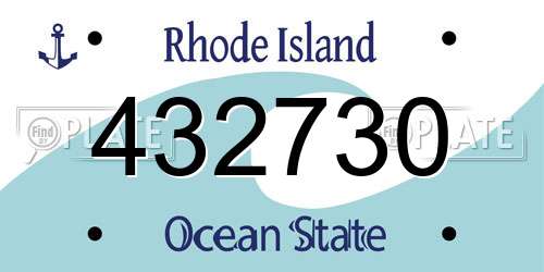 432730 Rhode Island License Plate