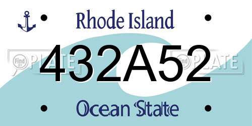 432A52 Rhode Island License Plate