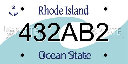 432AB2 Rhode Island License Plate