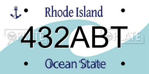 432ABT Rhode Island License Plate