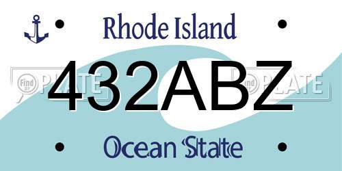 432ABZ Rhode Island License Plate