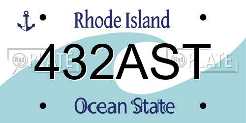 432AST Rhode Island License Plate